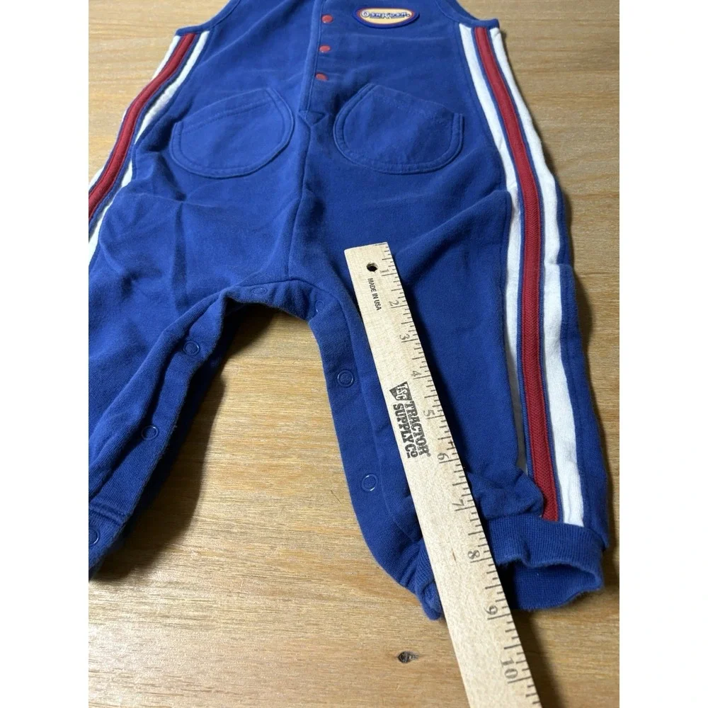 Vintage Oshkosh b'gosh 18m overalls jump bodysuit romper Blue Red Striped